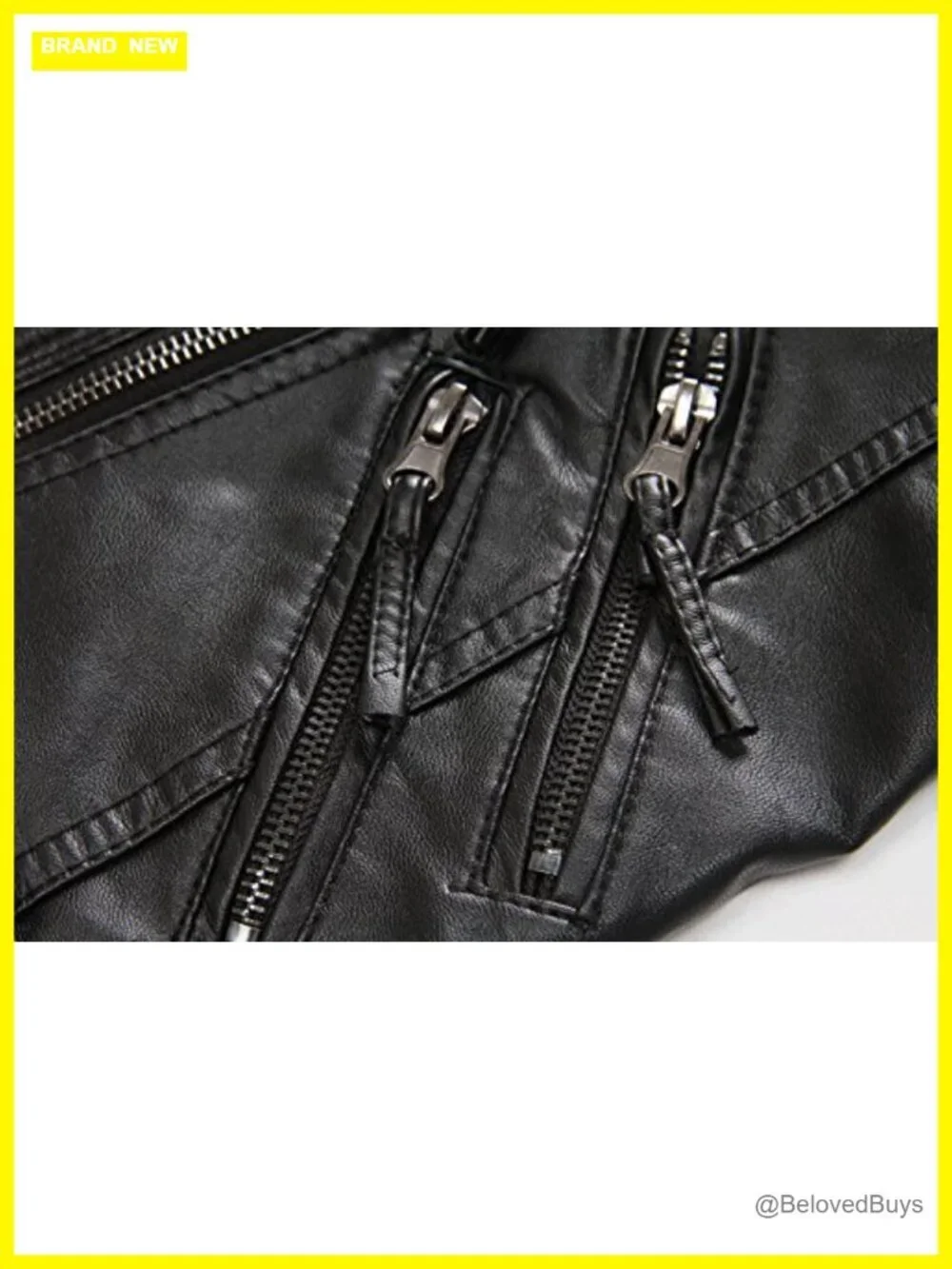 Boys Faux Leather Moto Jacket Kids Zip Front Spring Fall Coat Outerwear